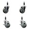 Service Caster 3.5'' Gray Poly Wheel Swivel 7/8'' Expanding Stem Caster Set 2 Brakes, 4PK SCC-EX20S3514-PPUB-2-TLB-2-78 - alternate 1